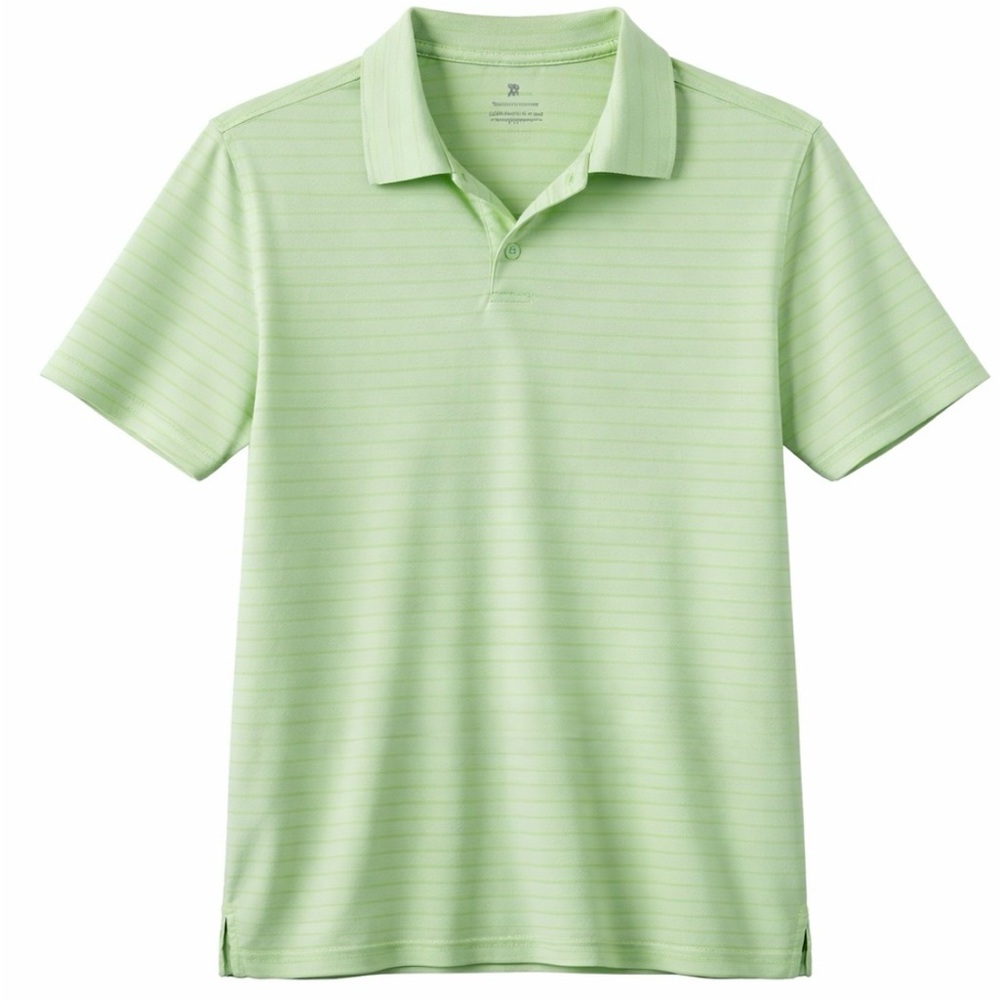 Boys All in Motion Light Green striped Polo Shirt